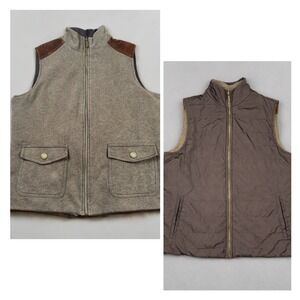 Vintage 90s Lauren Ralph Lauren Reversible Quilted Vest Brown Puffer Women's‎ S